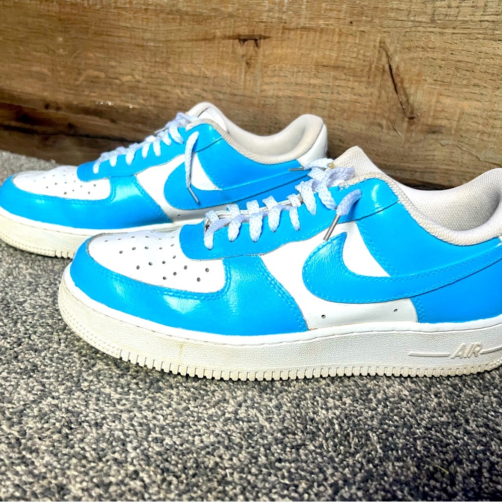 Nike Air Force 1 Blue and White Shoes